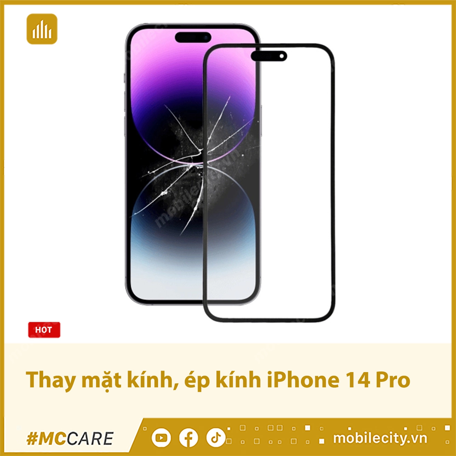 Thay mặt kính, ép kính iPhone 14 Pro