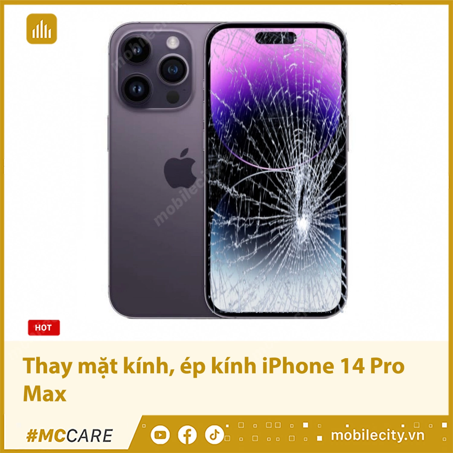 Thay mặt kính, ép kính iPhone 14 Pro Max