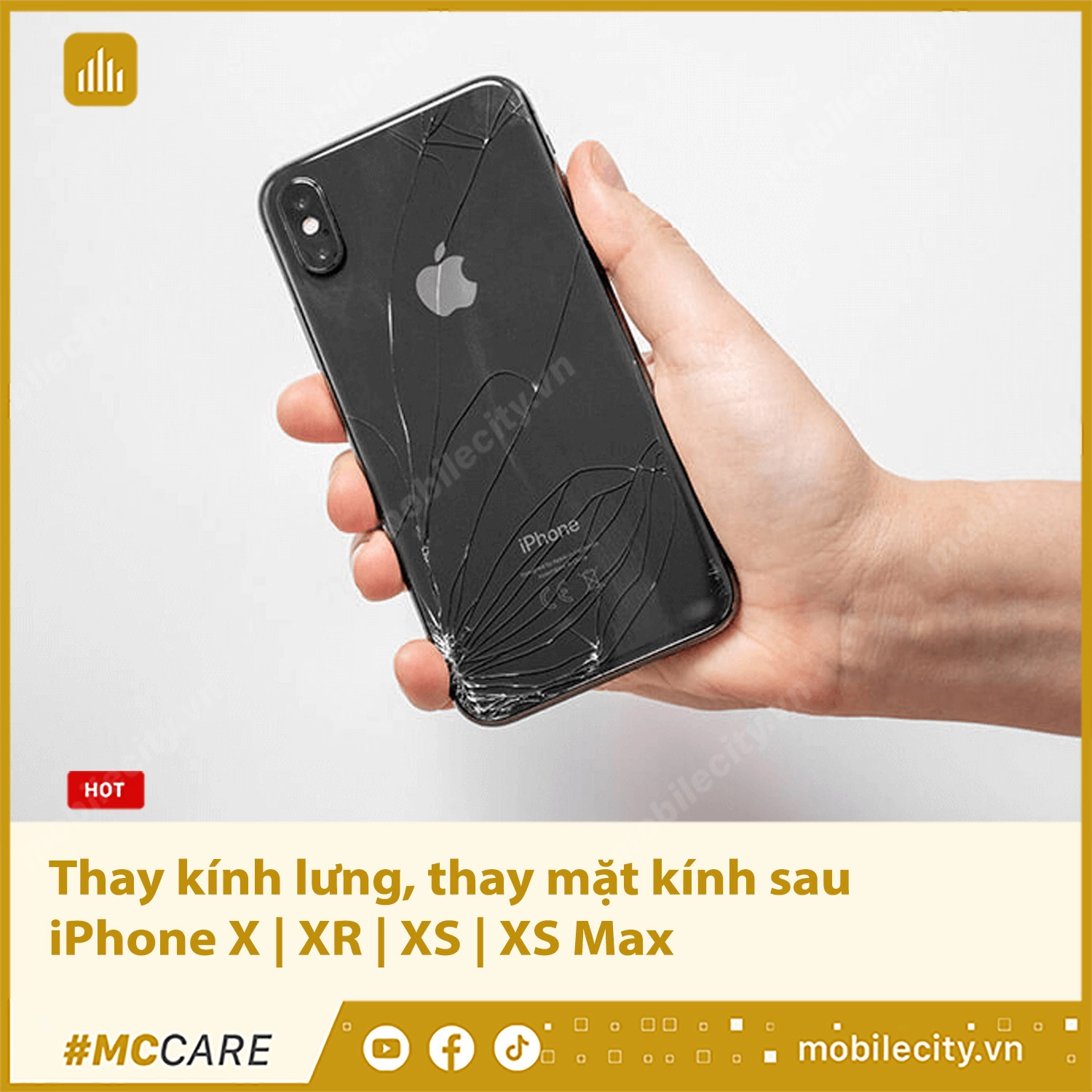 Thay kính lưng, thay mặt kính sau iPhone X | XR | XS | XS Max