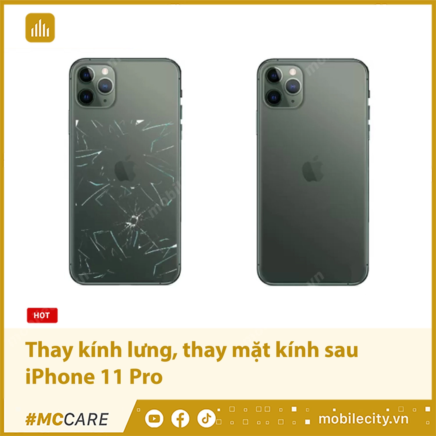 Thay mặt kính sau iPhone 11 Pro Giá Rẻ, Chất lượng cao