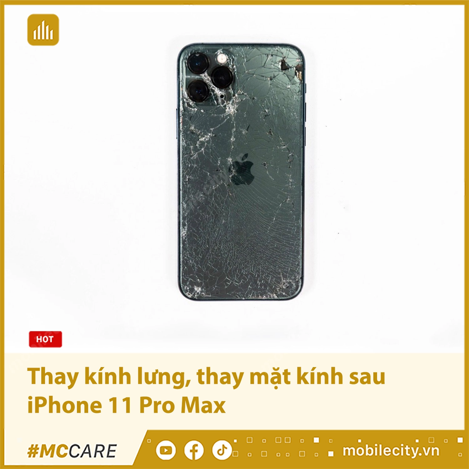 Thay kính lưng, thay mặt kính sau iPhone 11 Pro Max