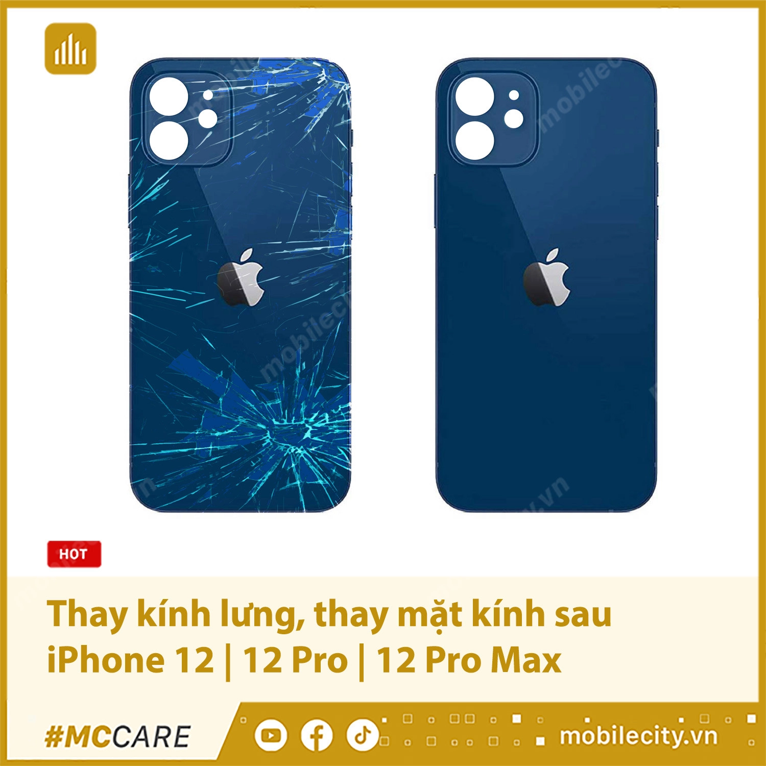 Thay kính lưng, thay mặt kính sau iPhone 12 | 12 Pro | 12 Pro Max