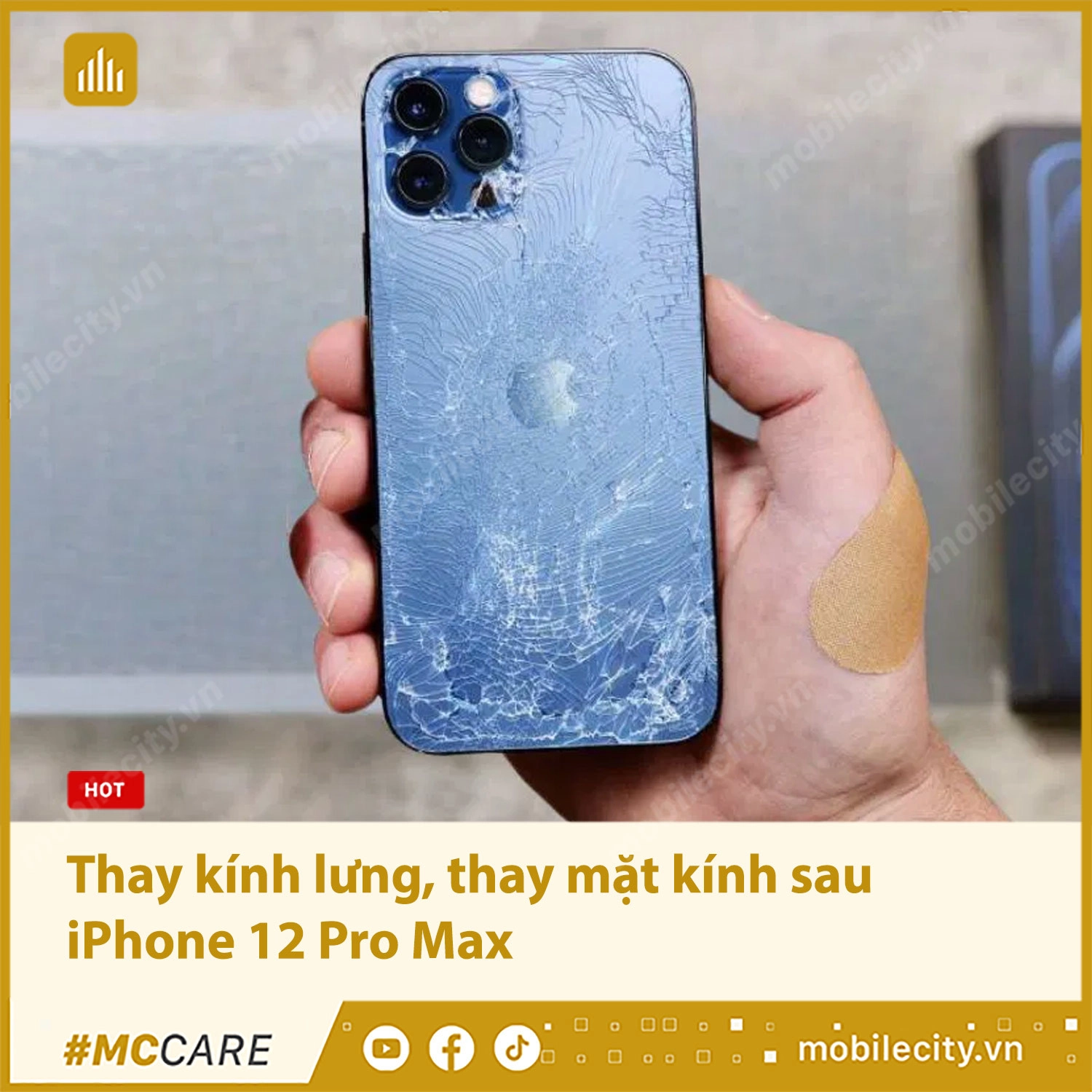 Thay kính lưng, thay mặt kính sau iPhone 12 Pro Max