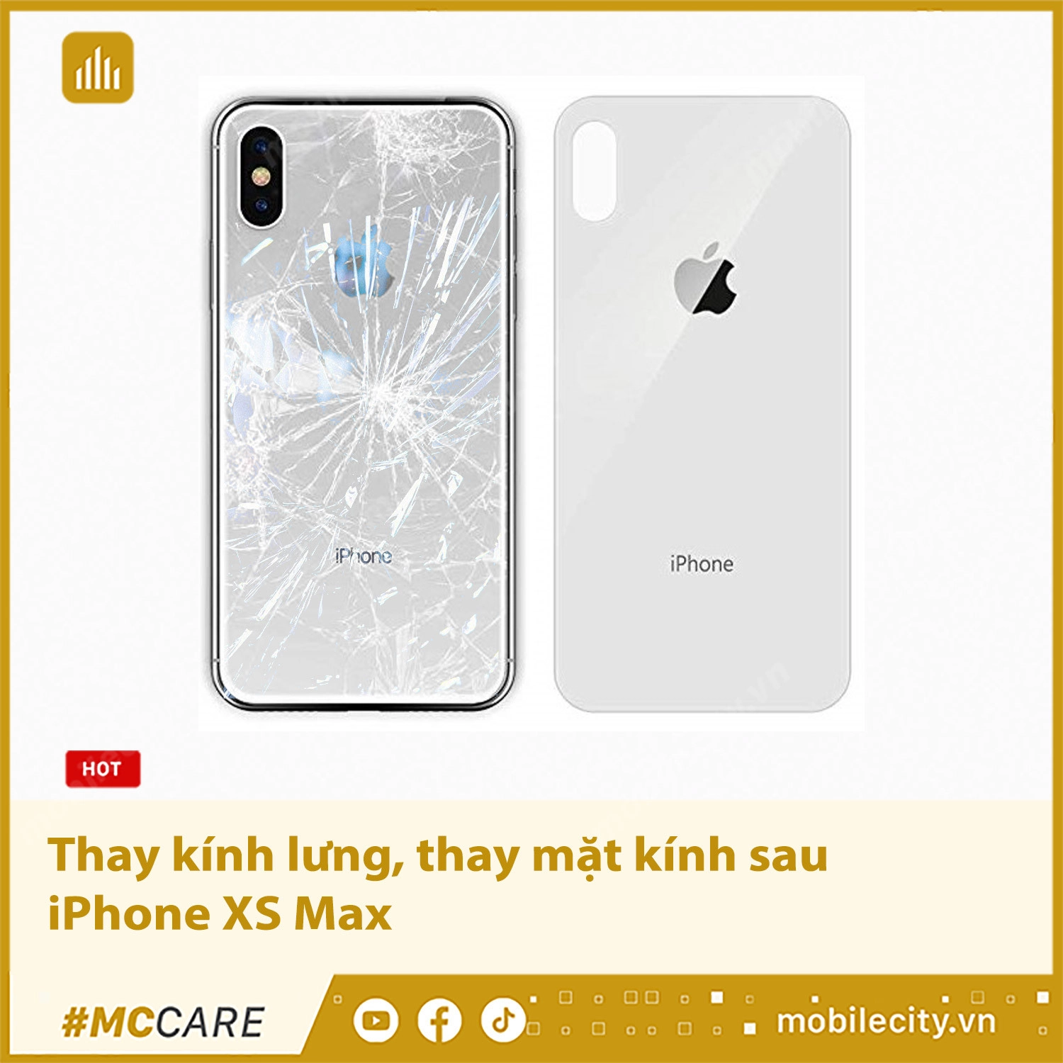 Thay mặt kính sau iPhone XS Max Giá Rẻ, Chất lượng cao