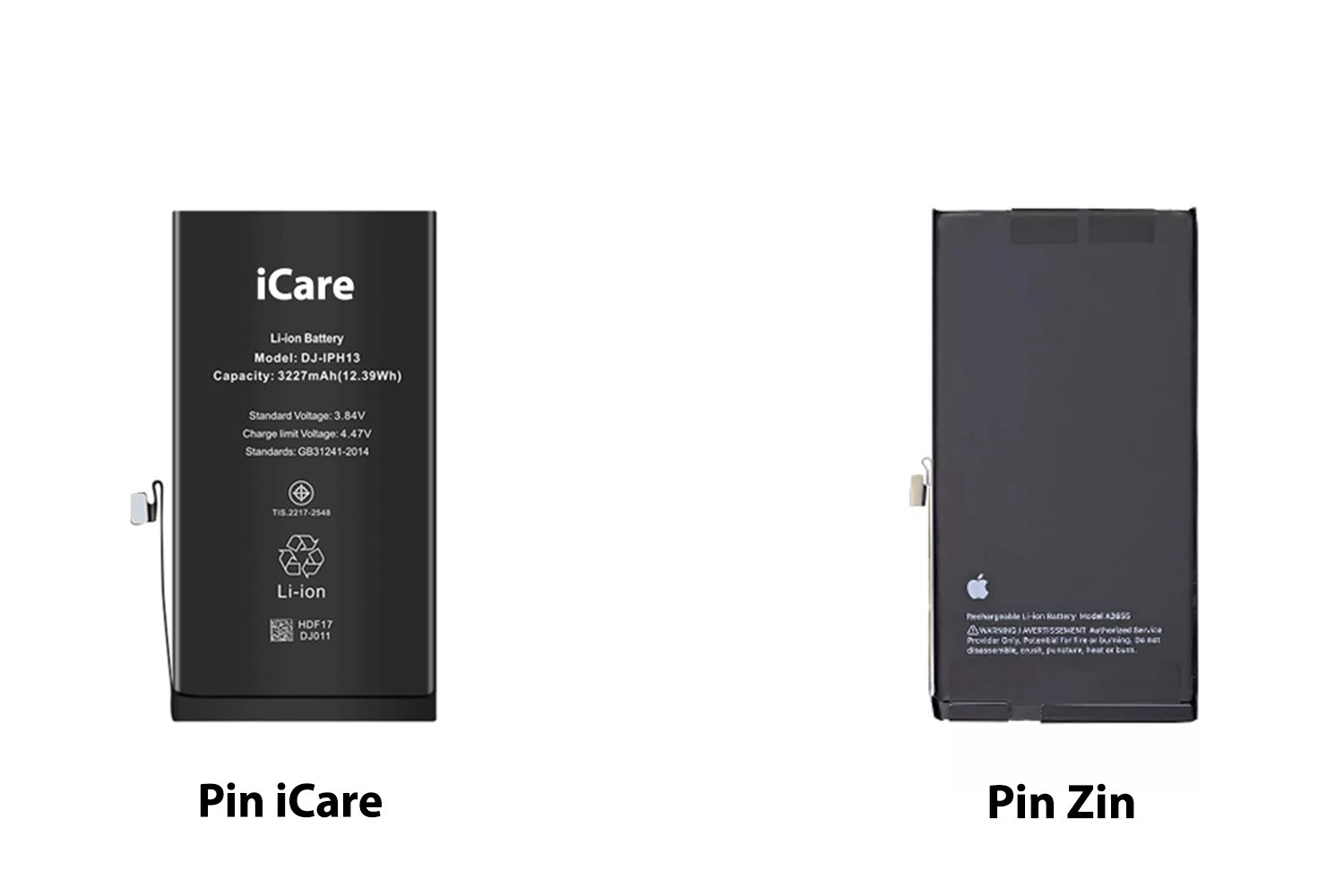 Thay Pin iCare iPhone 13, So sánh Pin iCare và Pin Zin Chính hãng