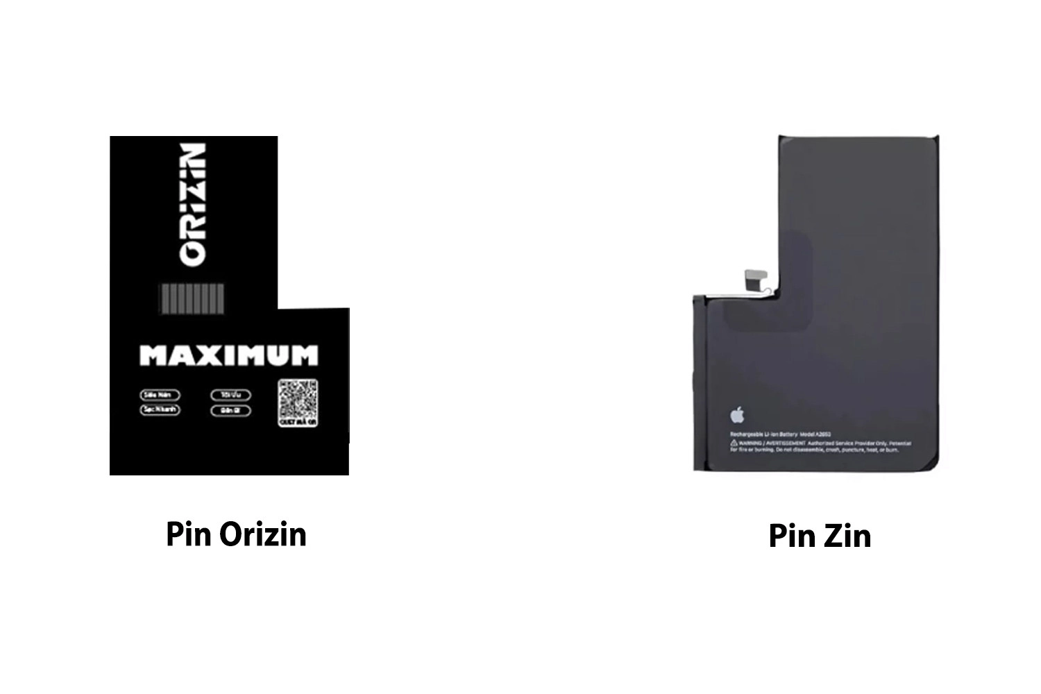 Thay Pin Orizin iPhone 13 Pro Max, So sánh Pin Orizin và Pin Zin Chính hãng