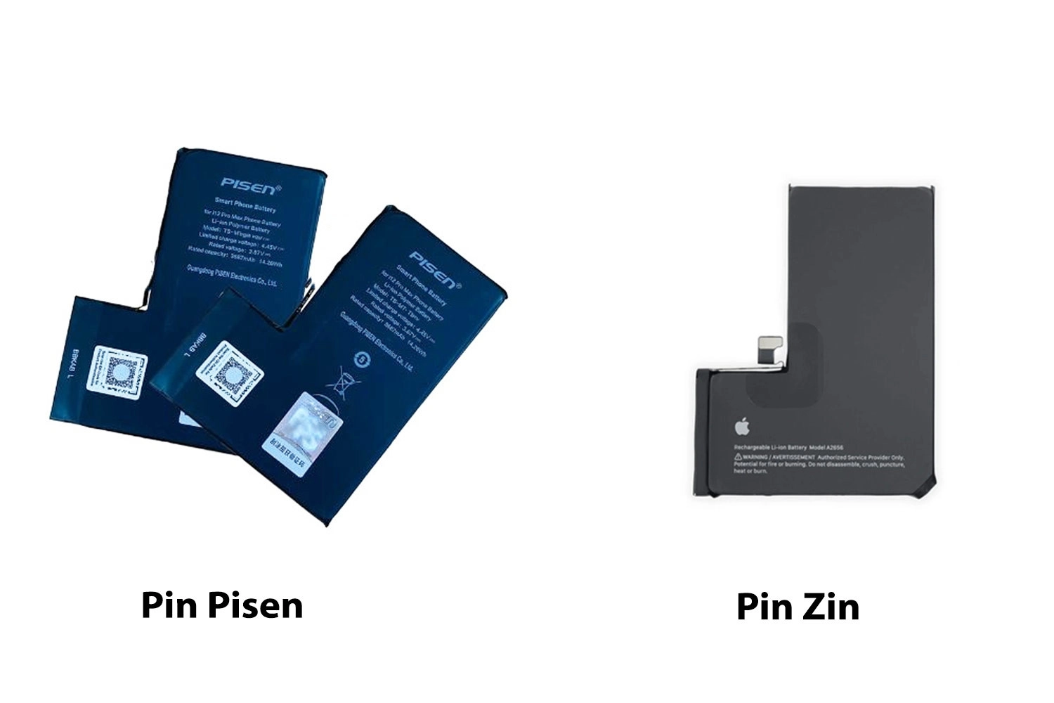 Thay Pin Pisen iPhone 13 Pro, So sánh Pin Pisen và Pin Zin Chính hãng