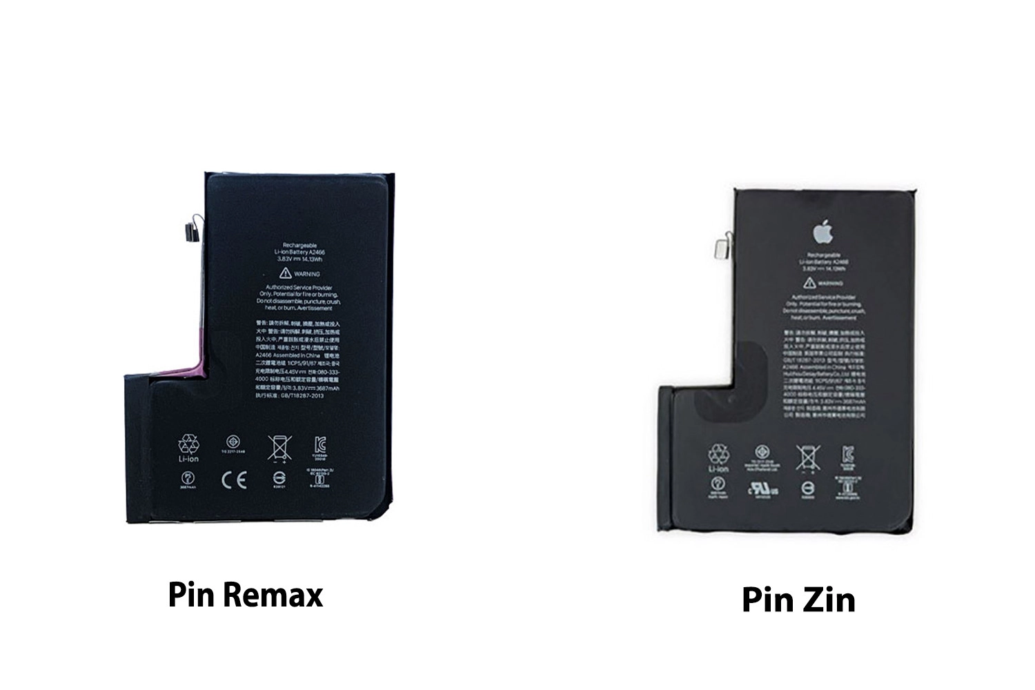 Thay Pin Remax iPhone 12 Pro Max, So sánh Pin Remax và Pin Zin Chính hãng