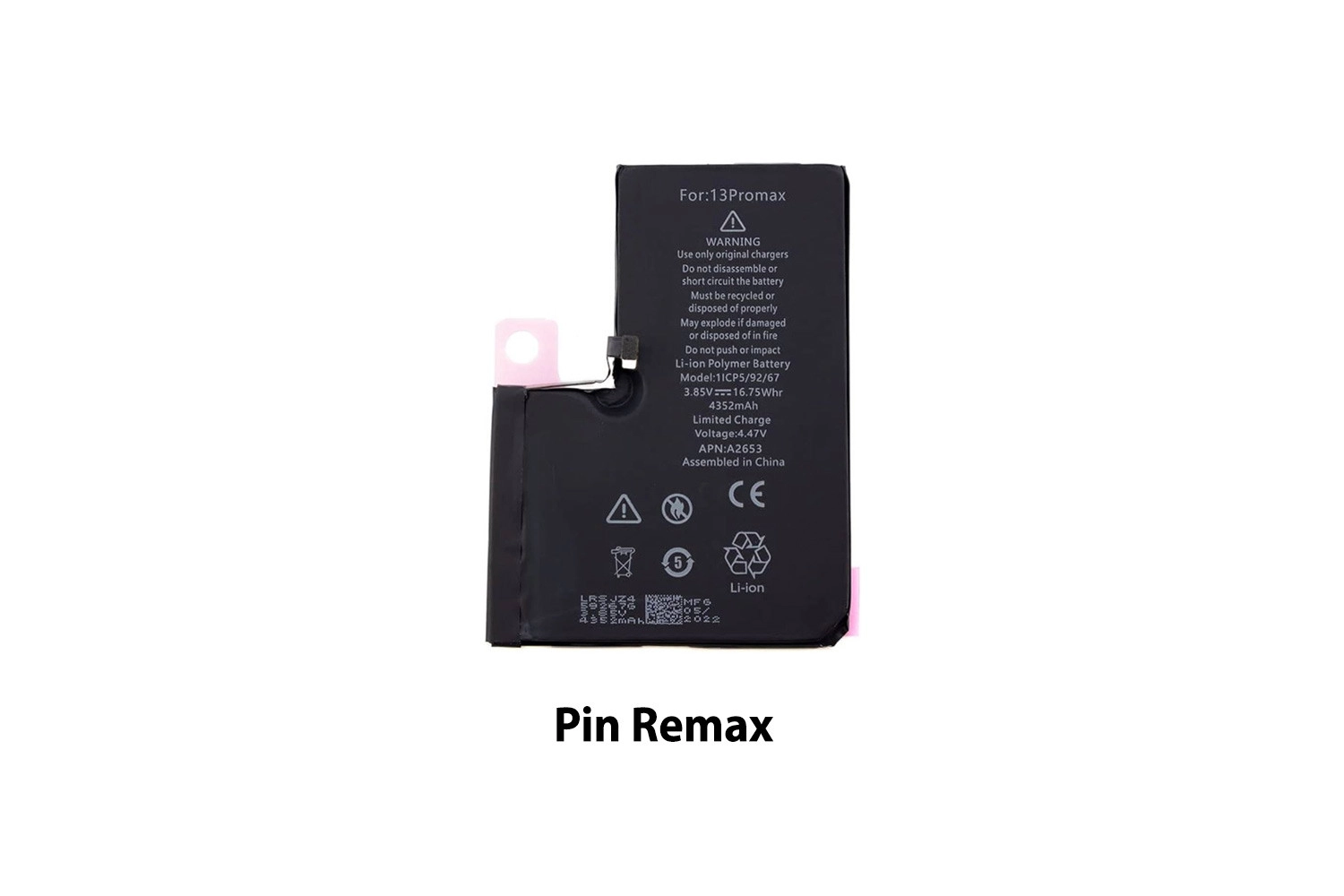 Thay Pin Remax iPhone 13 Pro Max, Pin Remax là Pin thay thế thương hiệu thứ ba, không phải do Apple sản xuất