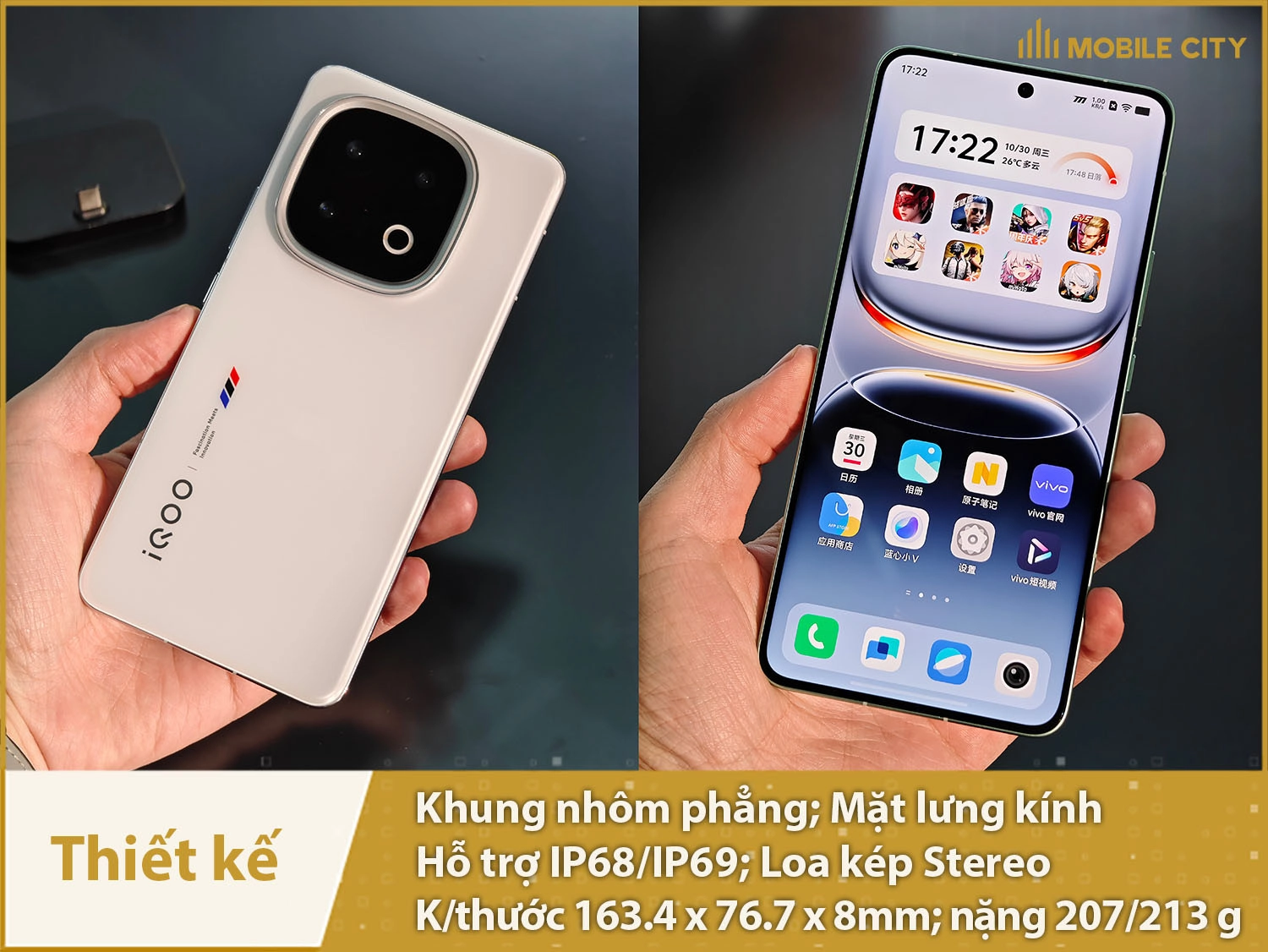 Thiết kế iQOO 13 cao cấp, có IP69