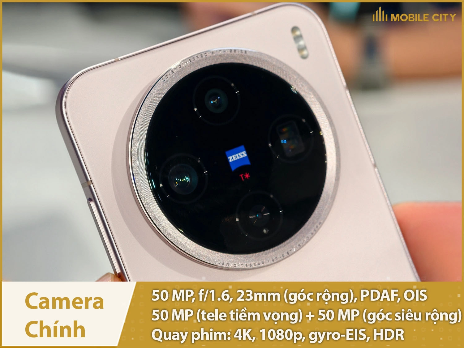 Camera chính 50MP; quay phim 4K