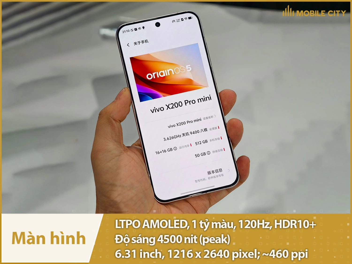 Màn hình LTPO AMOLED 120Hz, kích thước 6,31 inch