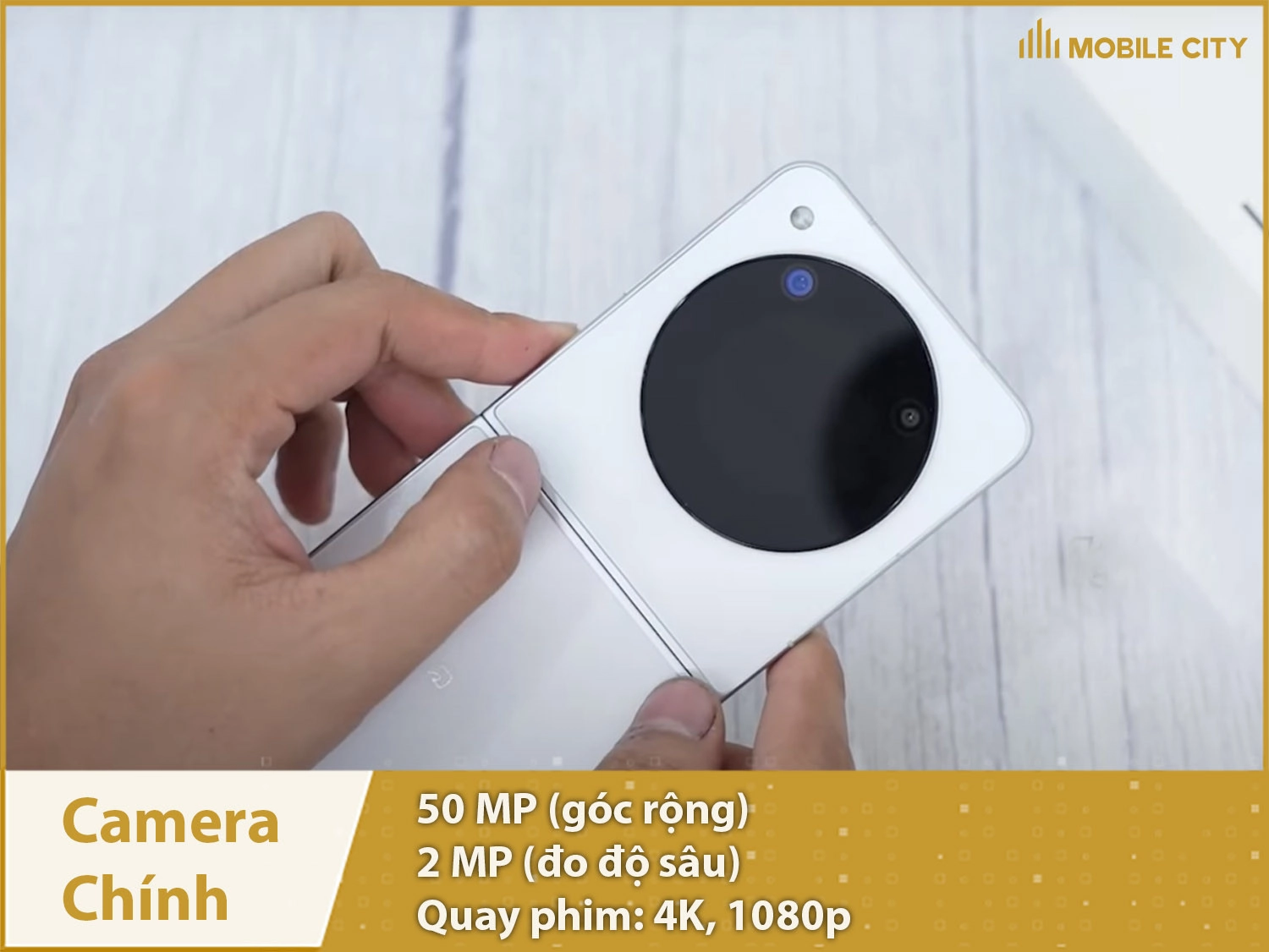 Camera chính ZTE Libero Flip 50MP + 2MP; quay phim 4K