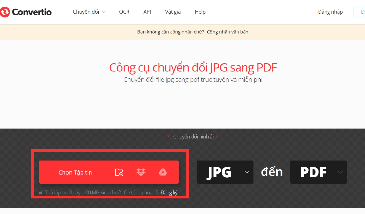 Truy cập vào web rồi Chọn Tập tin