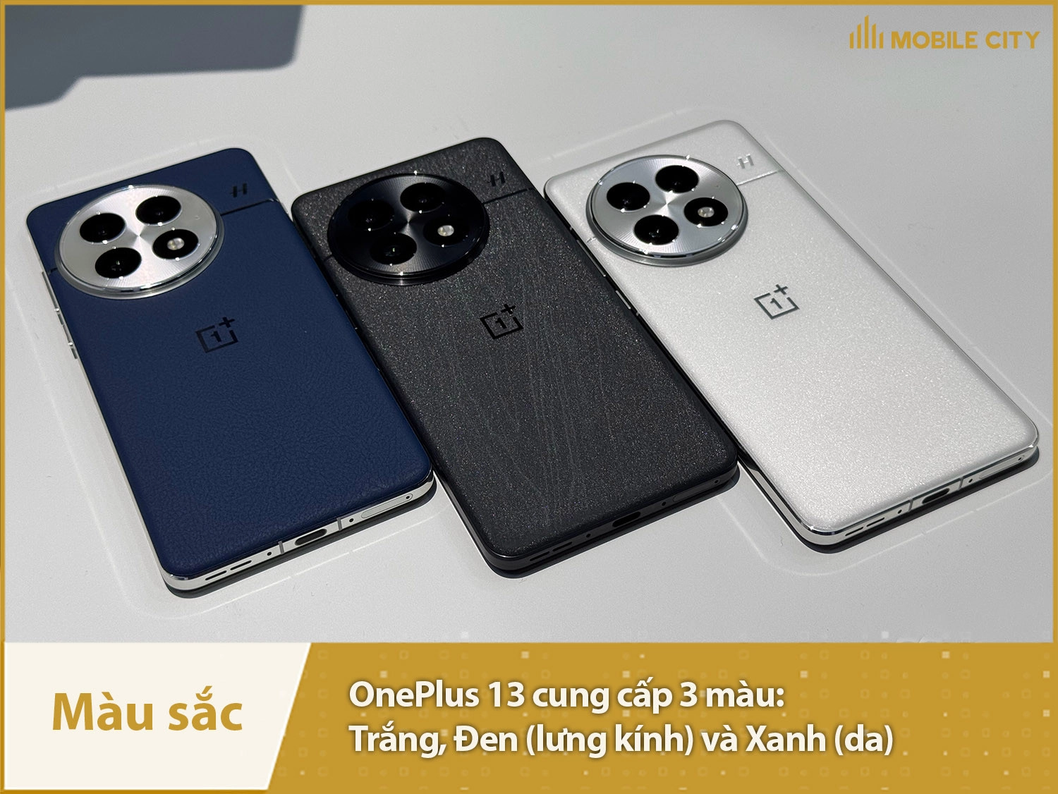 OnePlus 13 có 3 màu: Xanh dương, Đen và Trắng