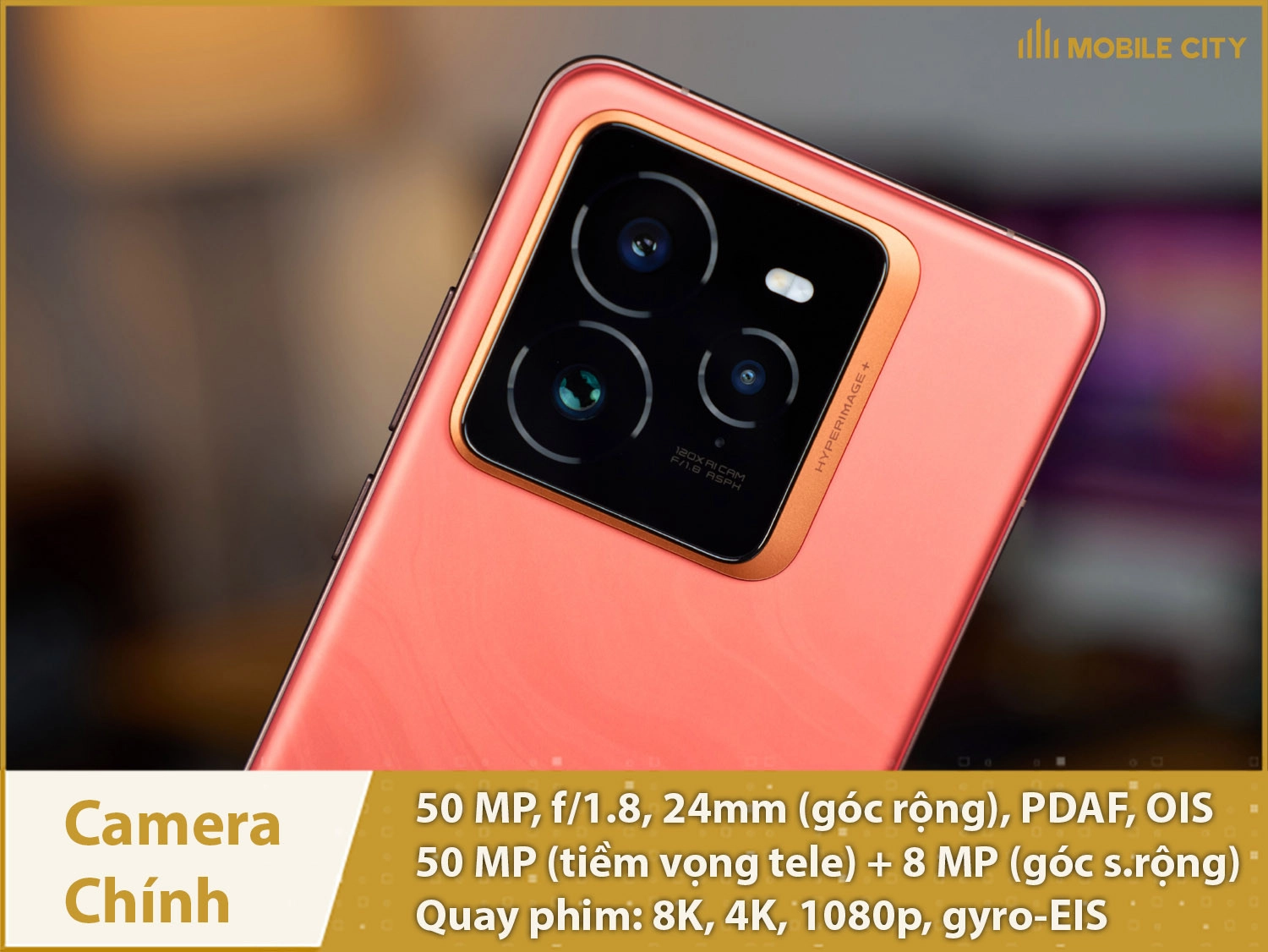 Camera chính Realme GT7 Pro50MP, quay phim 8K