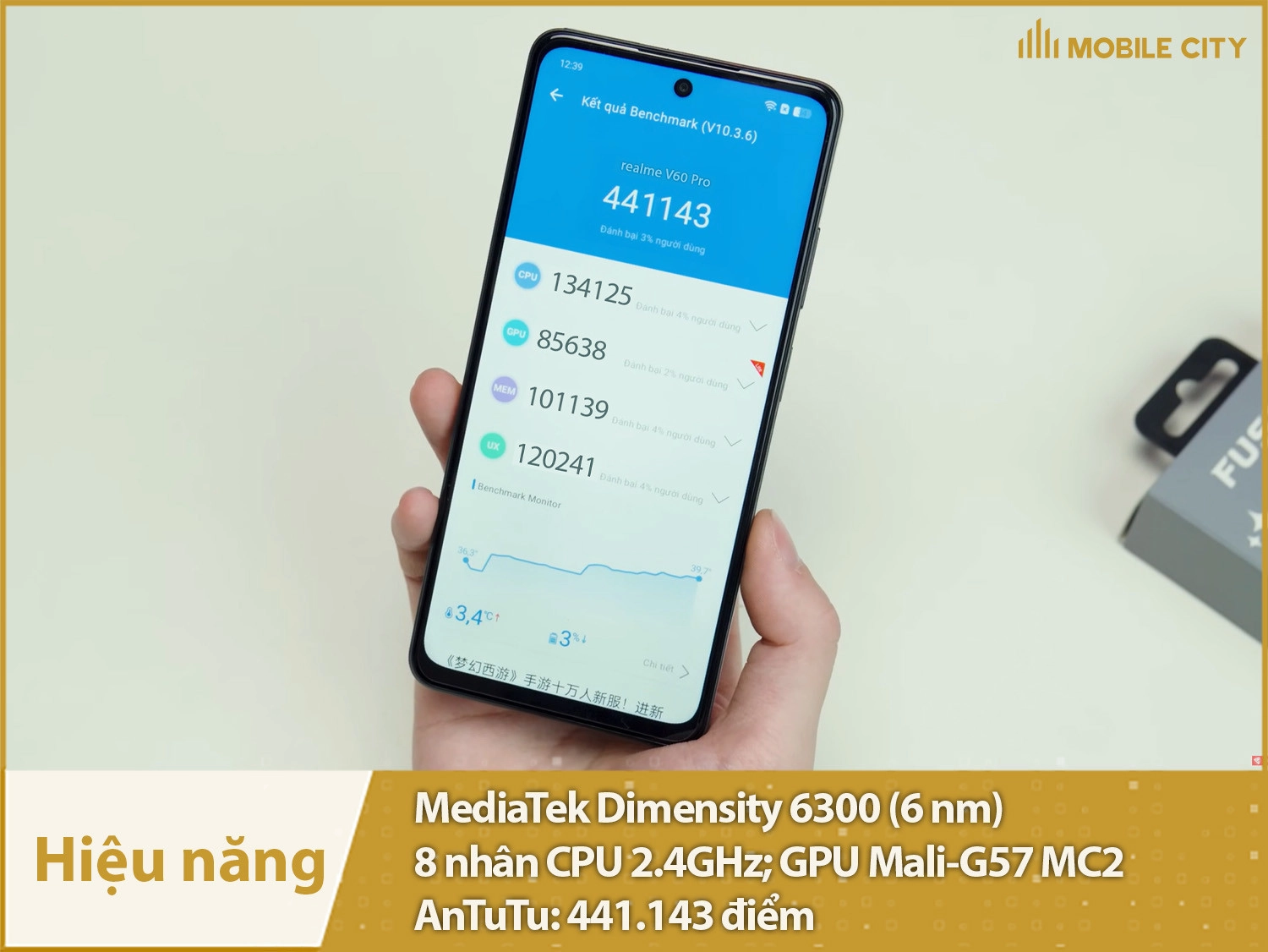 Hiệu năng mượt mà với 441.143 điểm AnTuTu