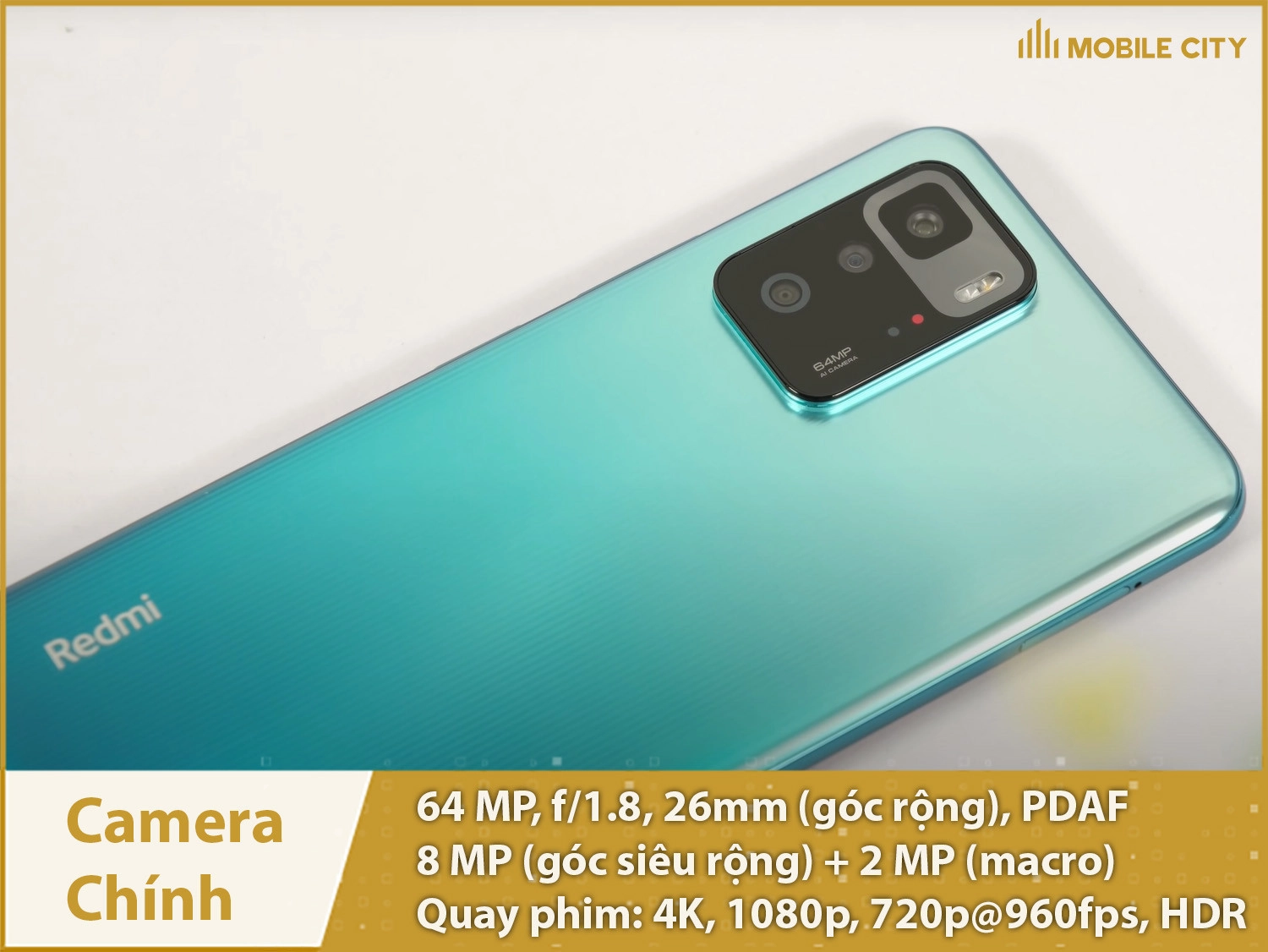 Camera 64MP; Selfie 16MP & Quay phim 4K siêu nét