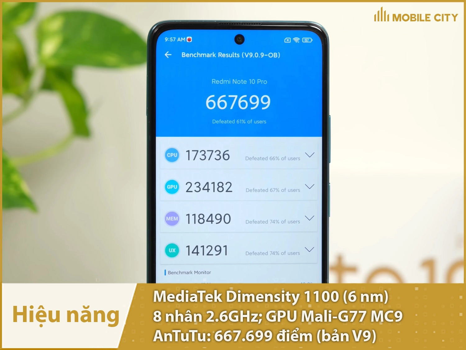 Redmi Note 10 Pro 5G có hiệu năng mạnh mẽ với 667.699 điểm AnTuTu