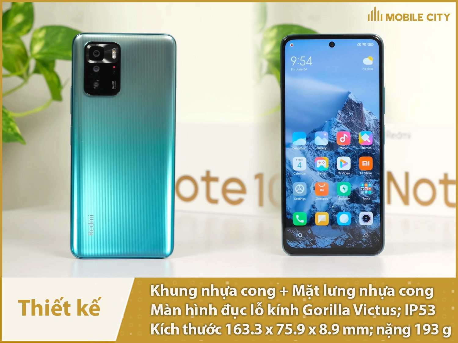 Redmi Note 10 Pro 5G cóThiết kế trẻ trung