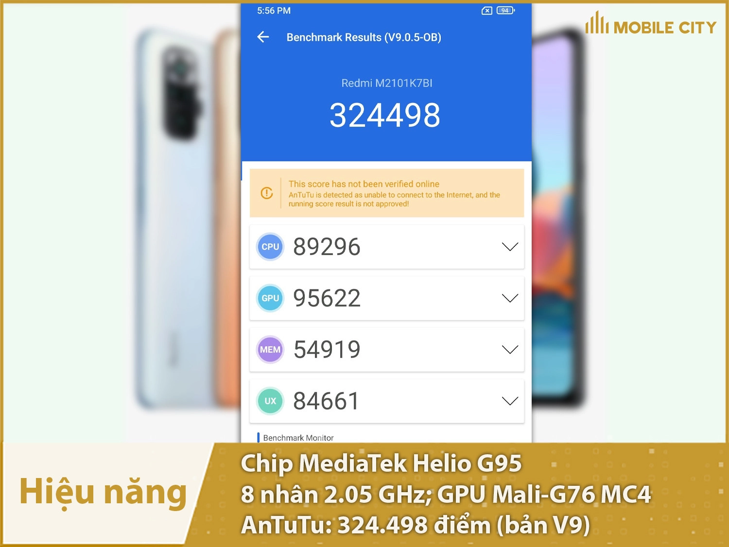 Redmi Note 10S có hiệu năng mạnh mẽ với 324.498 điểm AnTuTu (V9)