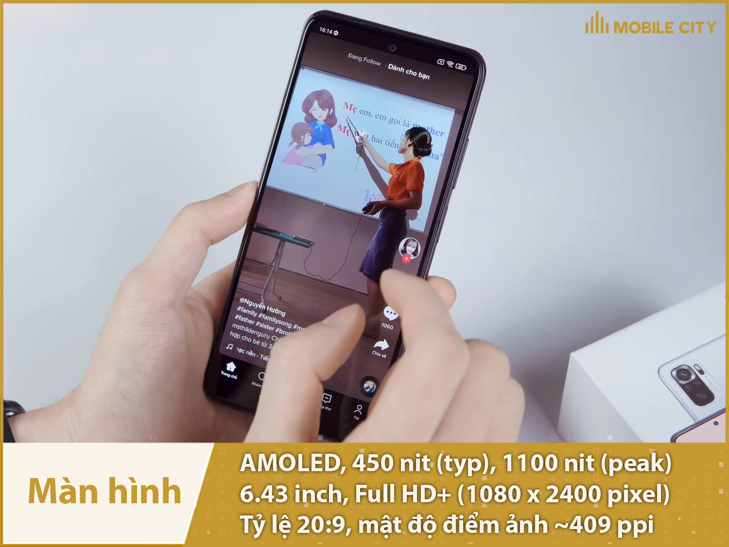 Màn hình AMOLED Full HD+ sắc nét