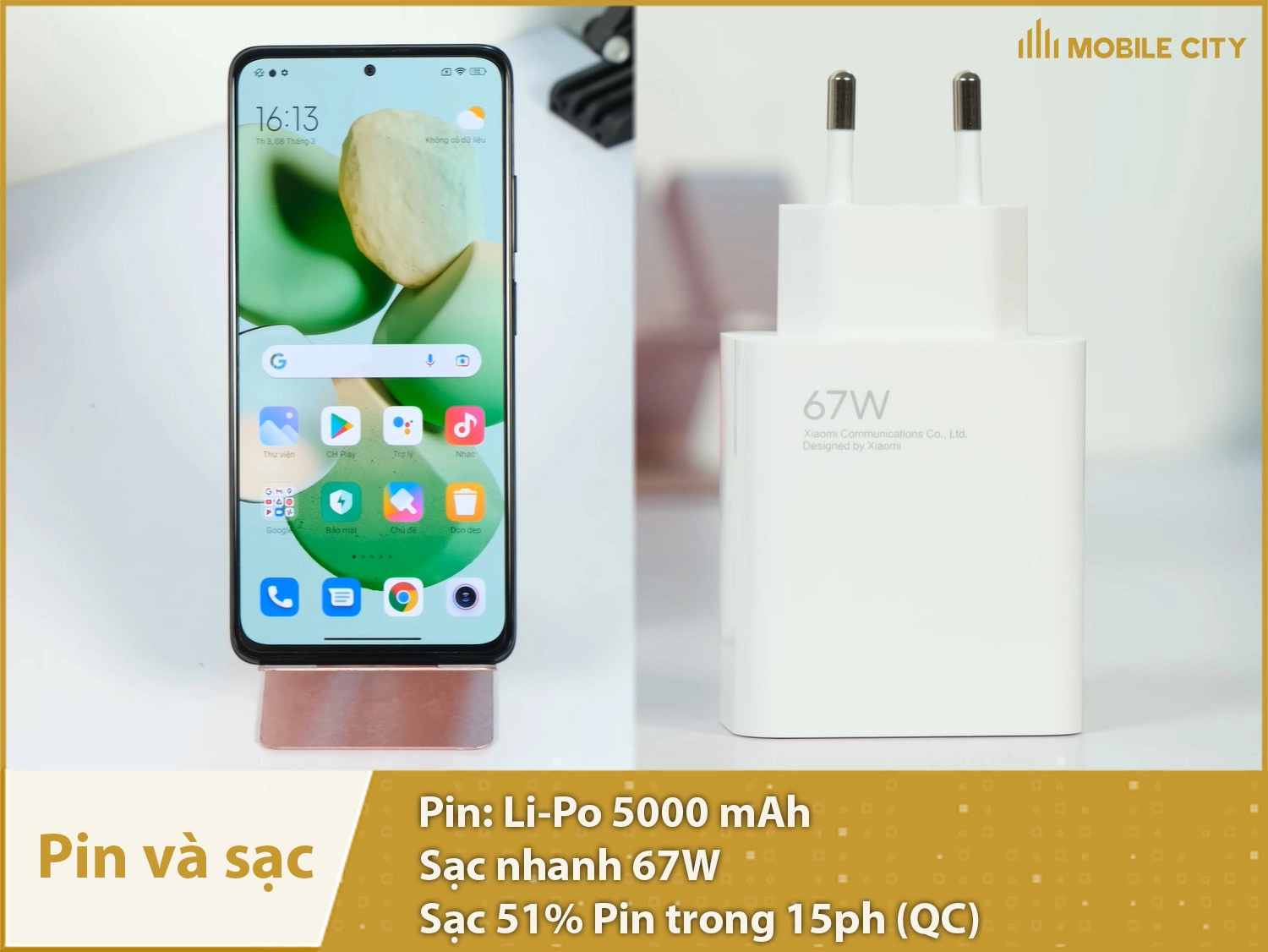 Pin trâu 5000mAh & Sạc 67W tốc độ cao