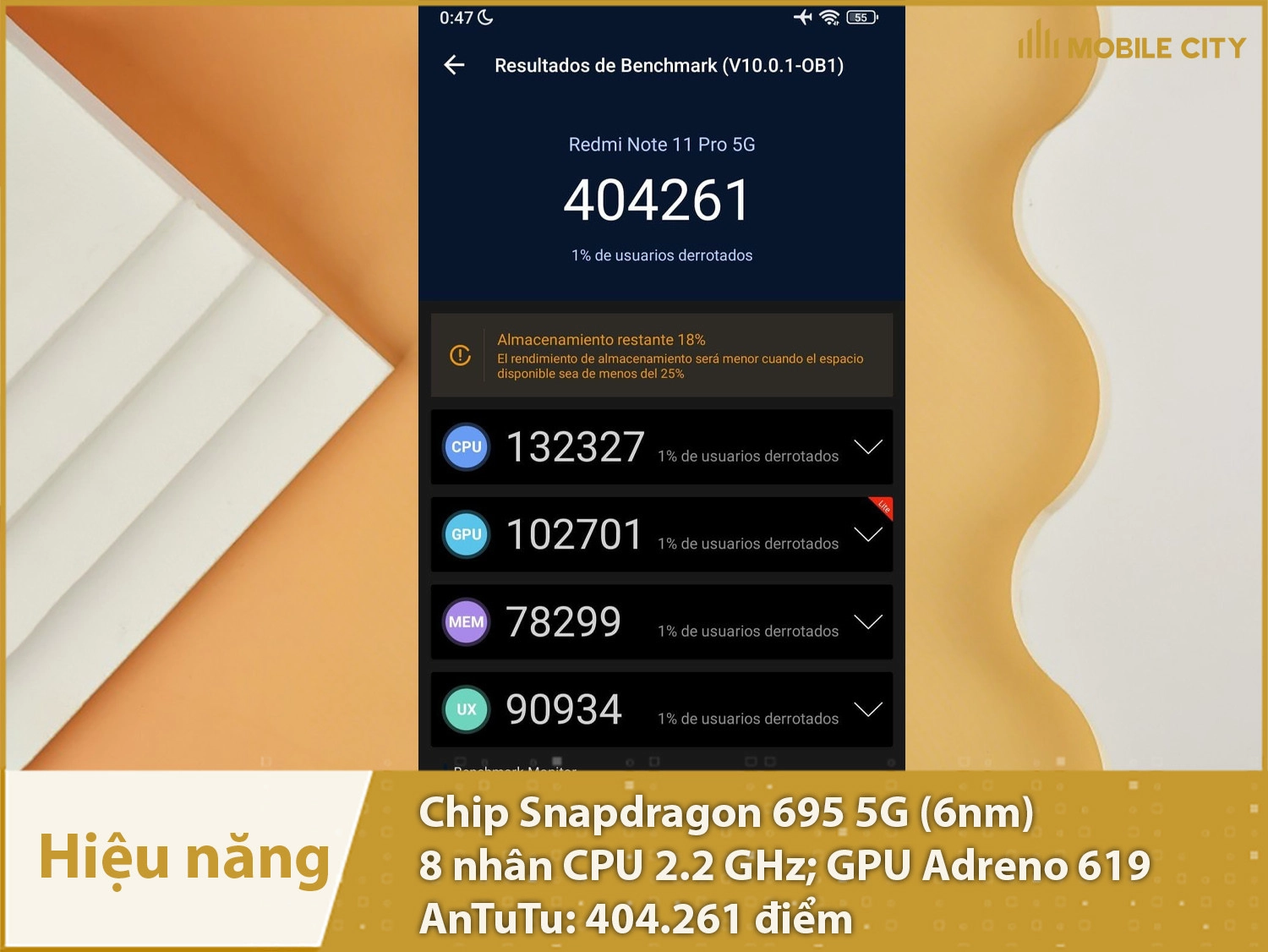 Hiệu năng Redmi Note 11 Pro 5G mạnh mẽ với 404.261 điểm AnTuTu