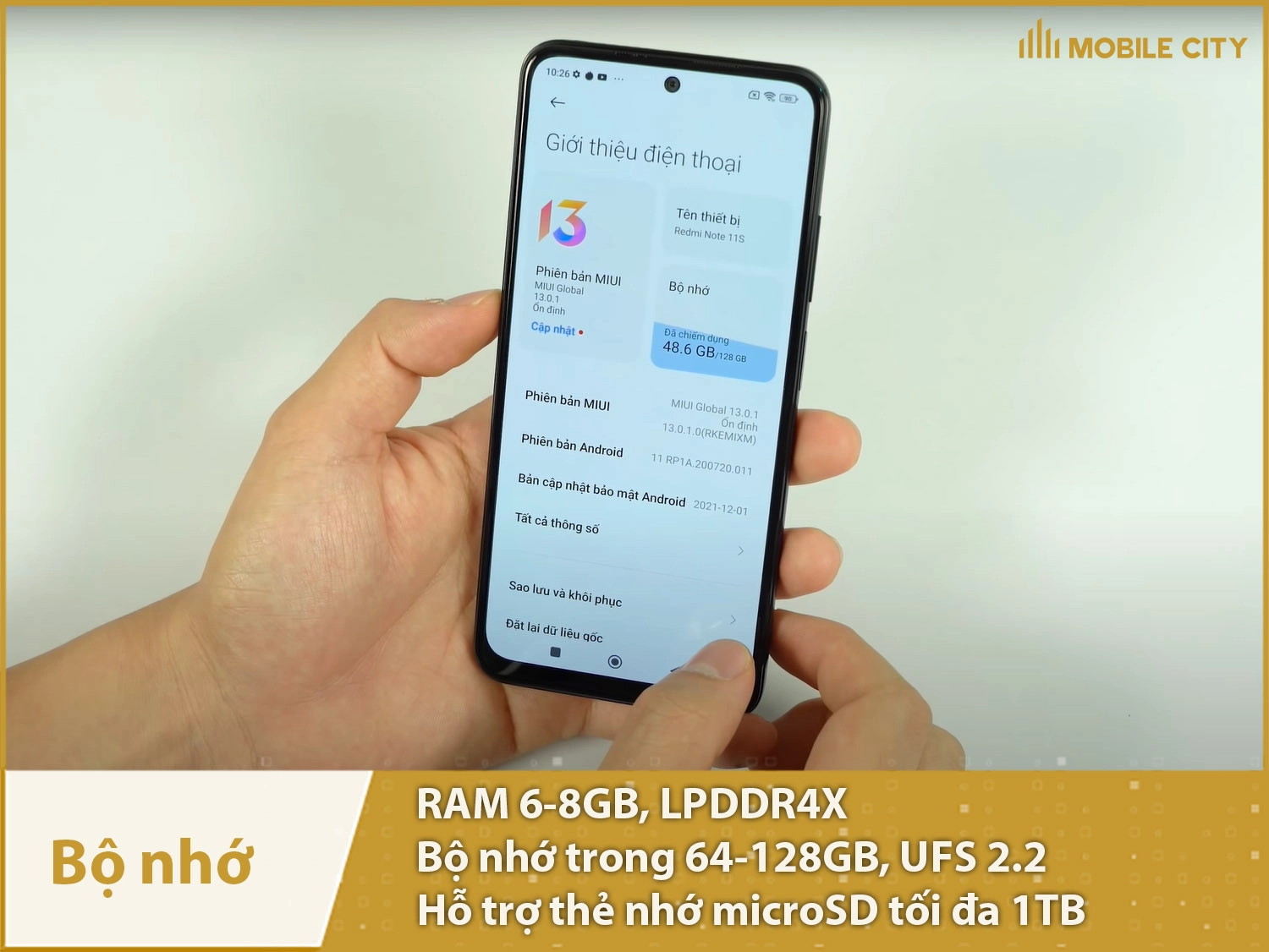 Redmi Note 11S cung cấp RAM 6-8GB & Bộ nhớ trong 64-128GB