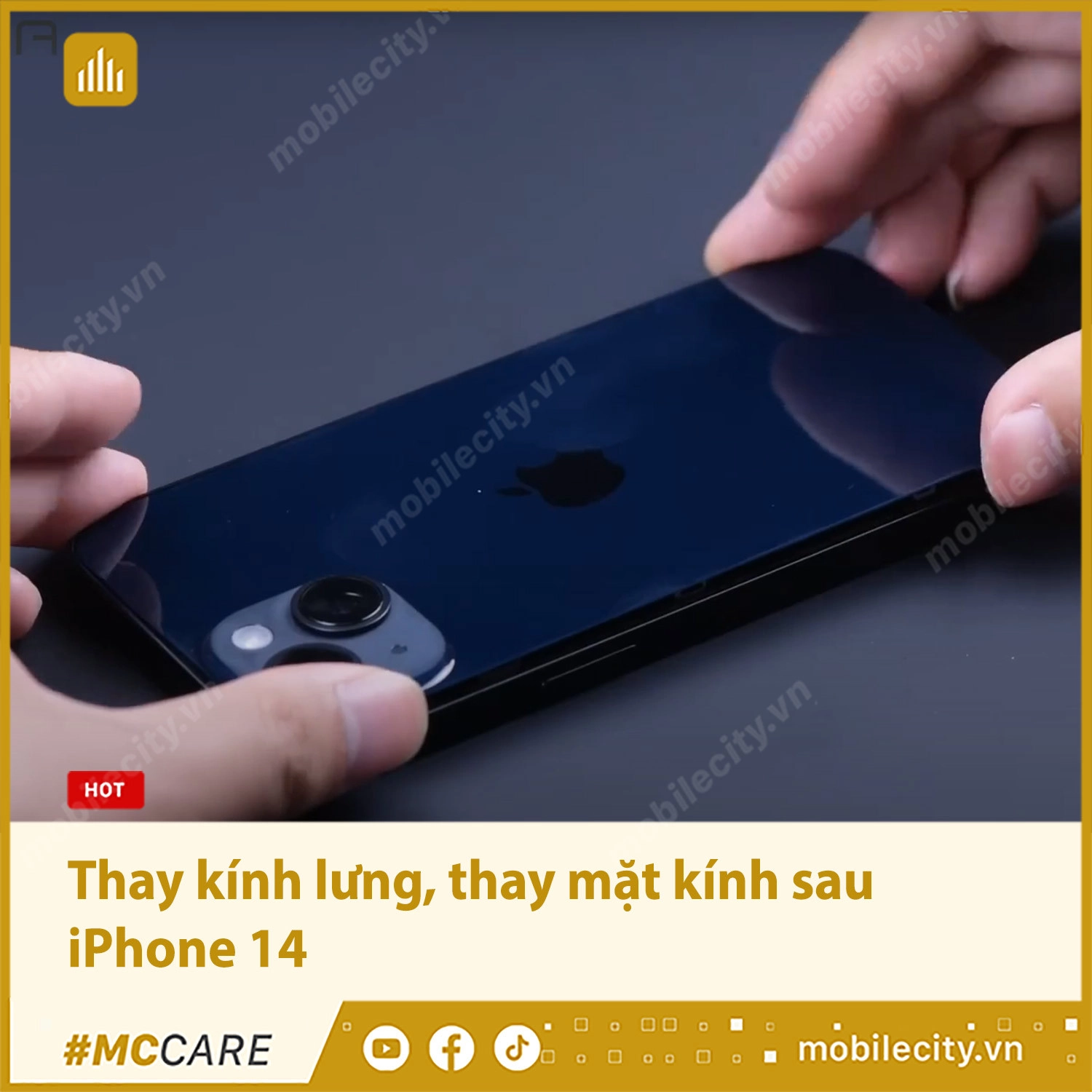 Thay mặt kính sau iPhone 14 Chính hãng, Giá rẻ, Lấy ngay