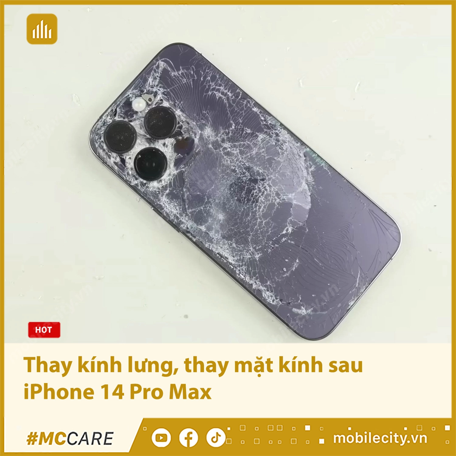 Thay mặt kính sau iPhone 14 Pro Max Chính hãng, Giá rẻ, Lấy ngay