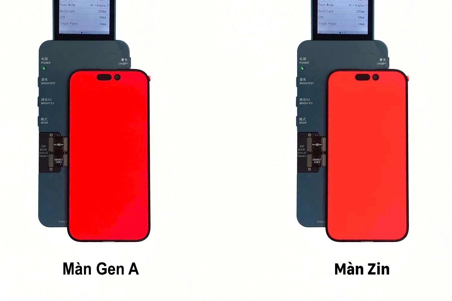 Thay màn hình Gen A iPhone 14 Pro Max, Độ sáng màn hình Gen A kém hơn màn hình Zin Apple