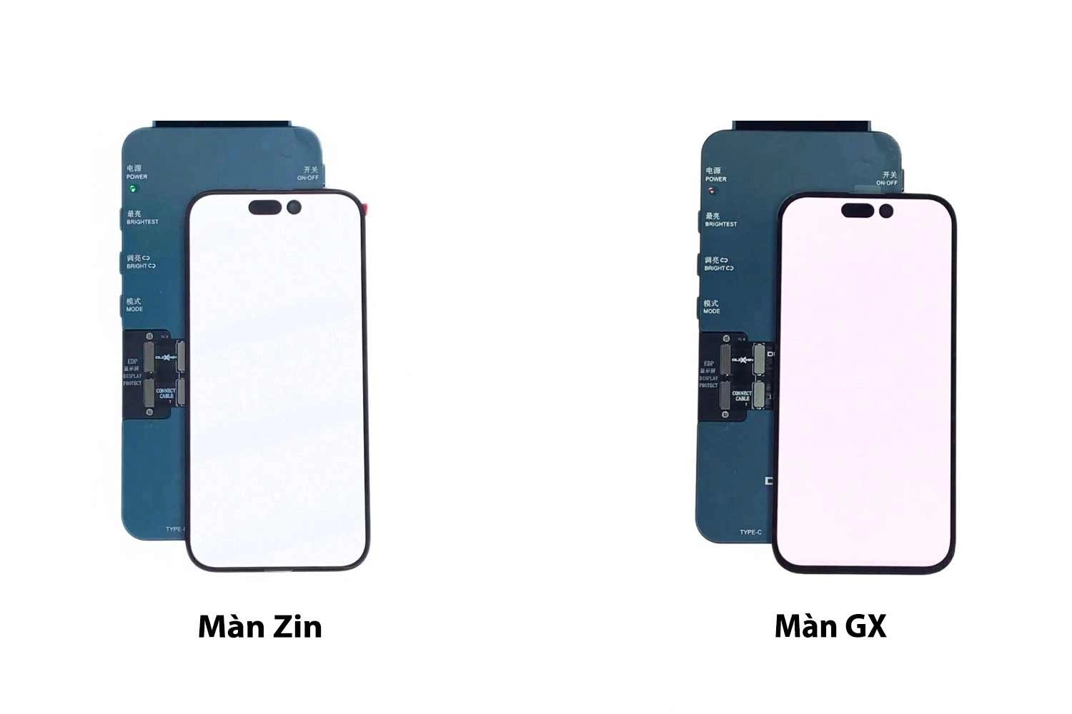 Thay màn hình GX iPhone 14 Pro Max, Độ sáng tối đa màn hình GX kém hơn màn hình Chính hãng