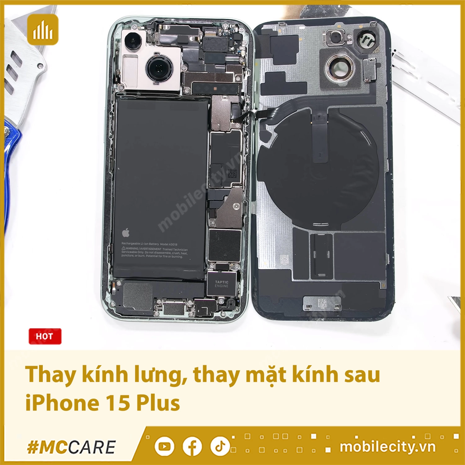 Thay kính lưng, thay mặt kính sau iPhone 15 Plus