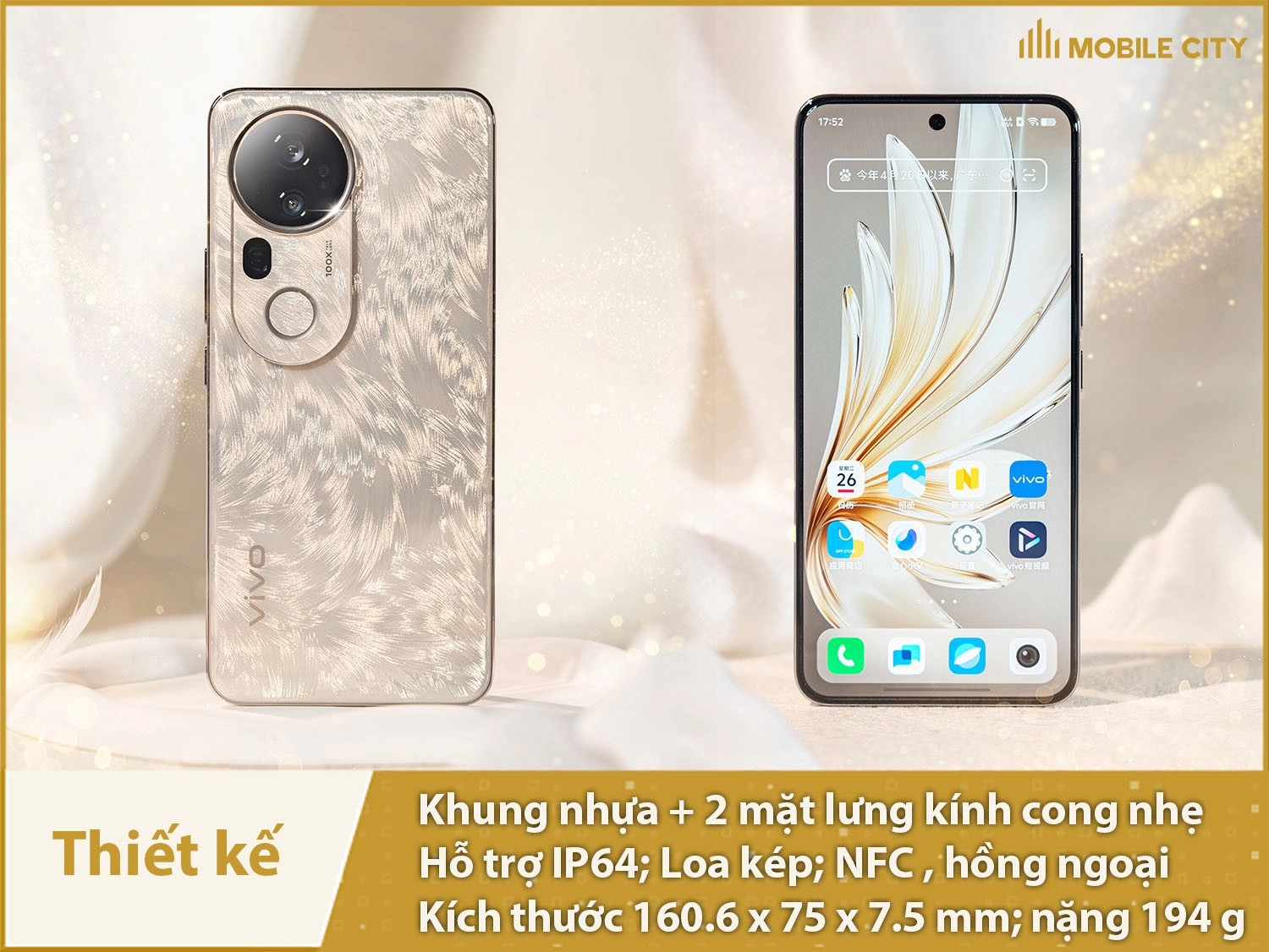 Thiết kế vuông vắn, màn hình cong nhẹ, hỗ trợ IP64