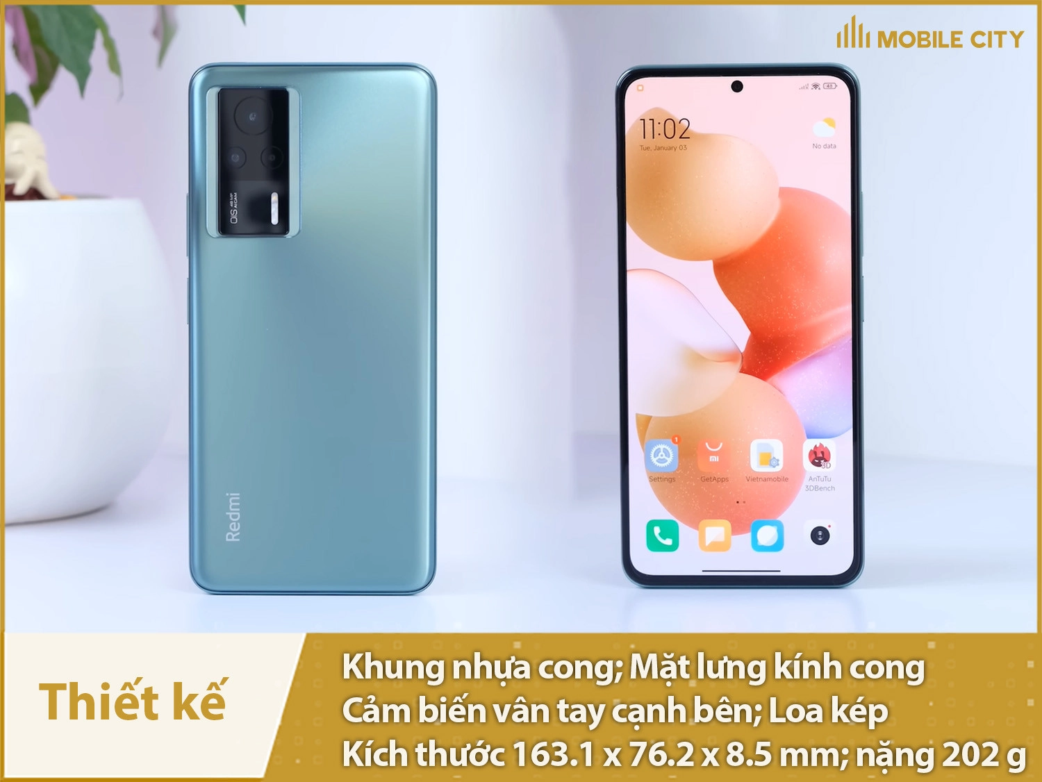 Thiết kế Redmi K60E bo cong, sang trọng