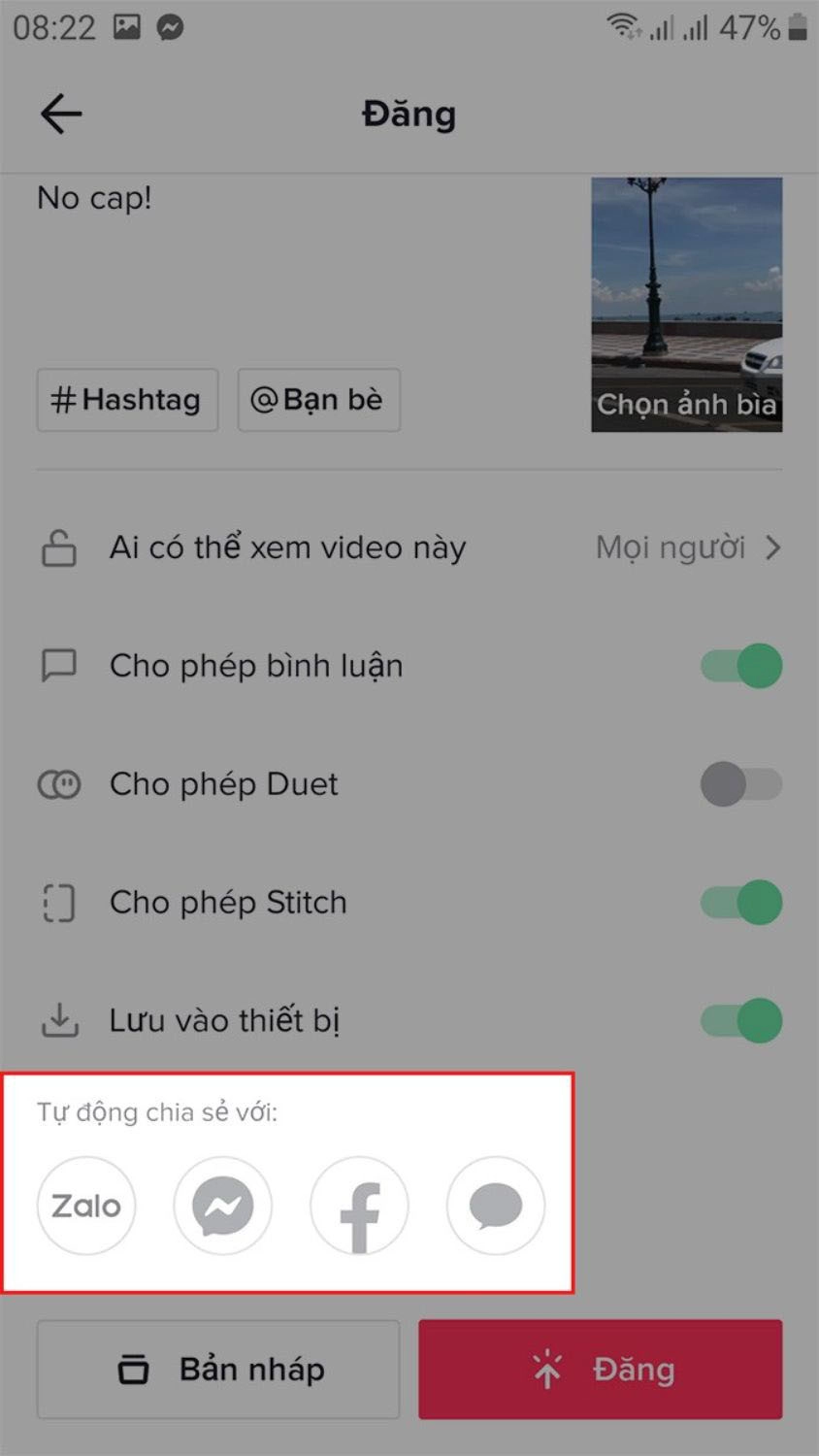 Chia sẻ video đã chỉnh sửa lên các nền tảng