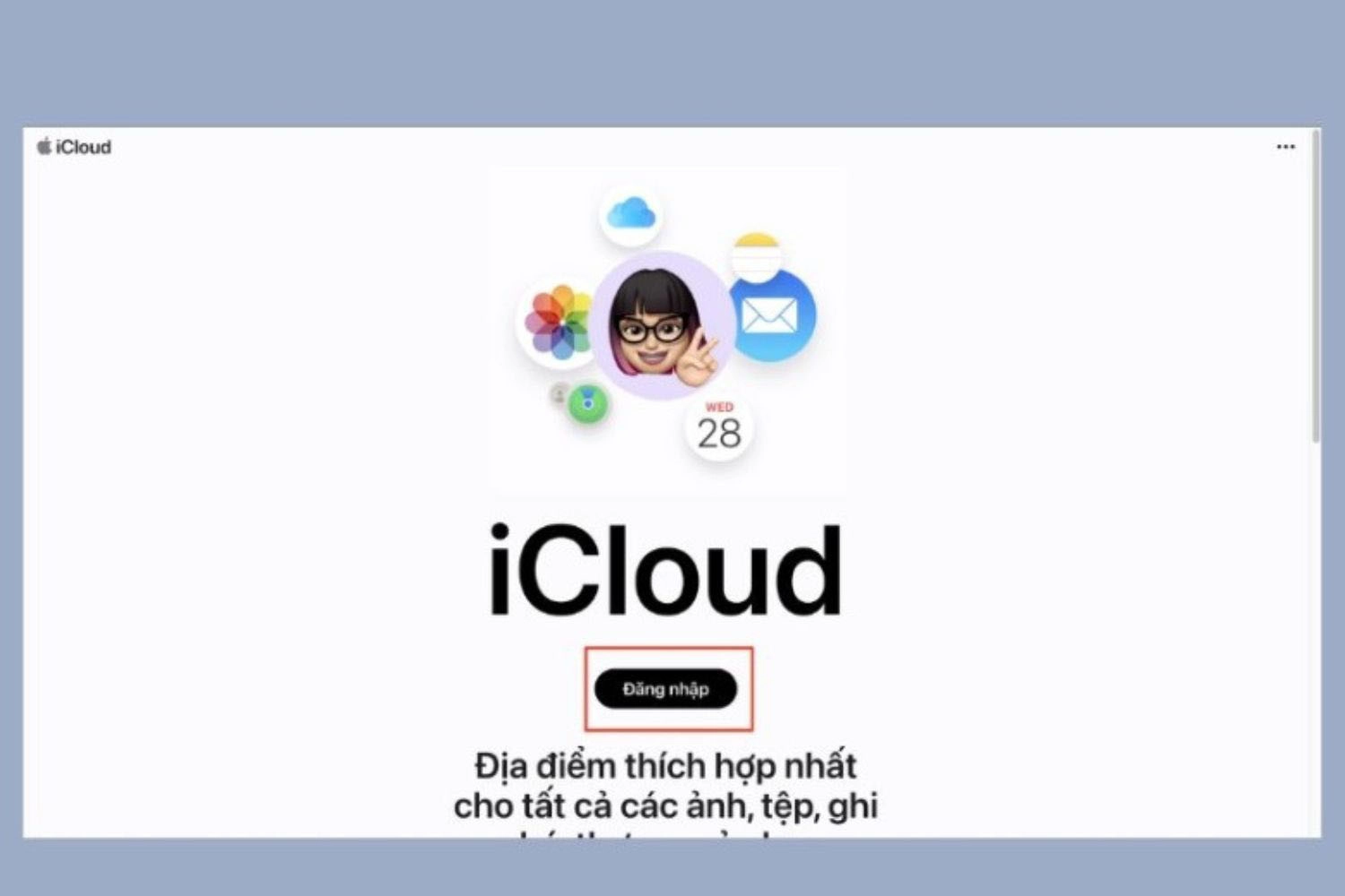 Truy cập vào website iCloud.com và đăng nhập bằng tài khoản iCloud mà bạn muốn xóa