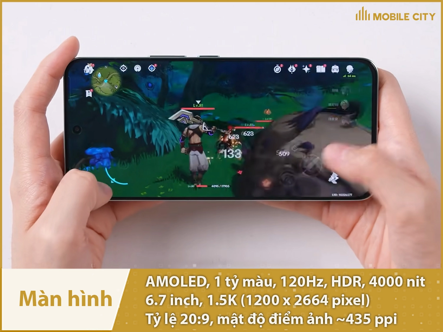 Màn hình AMOLED 1 tỷ màu, 1.5K