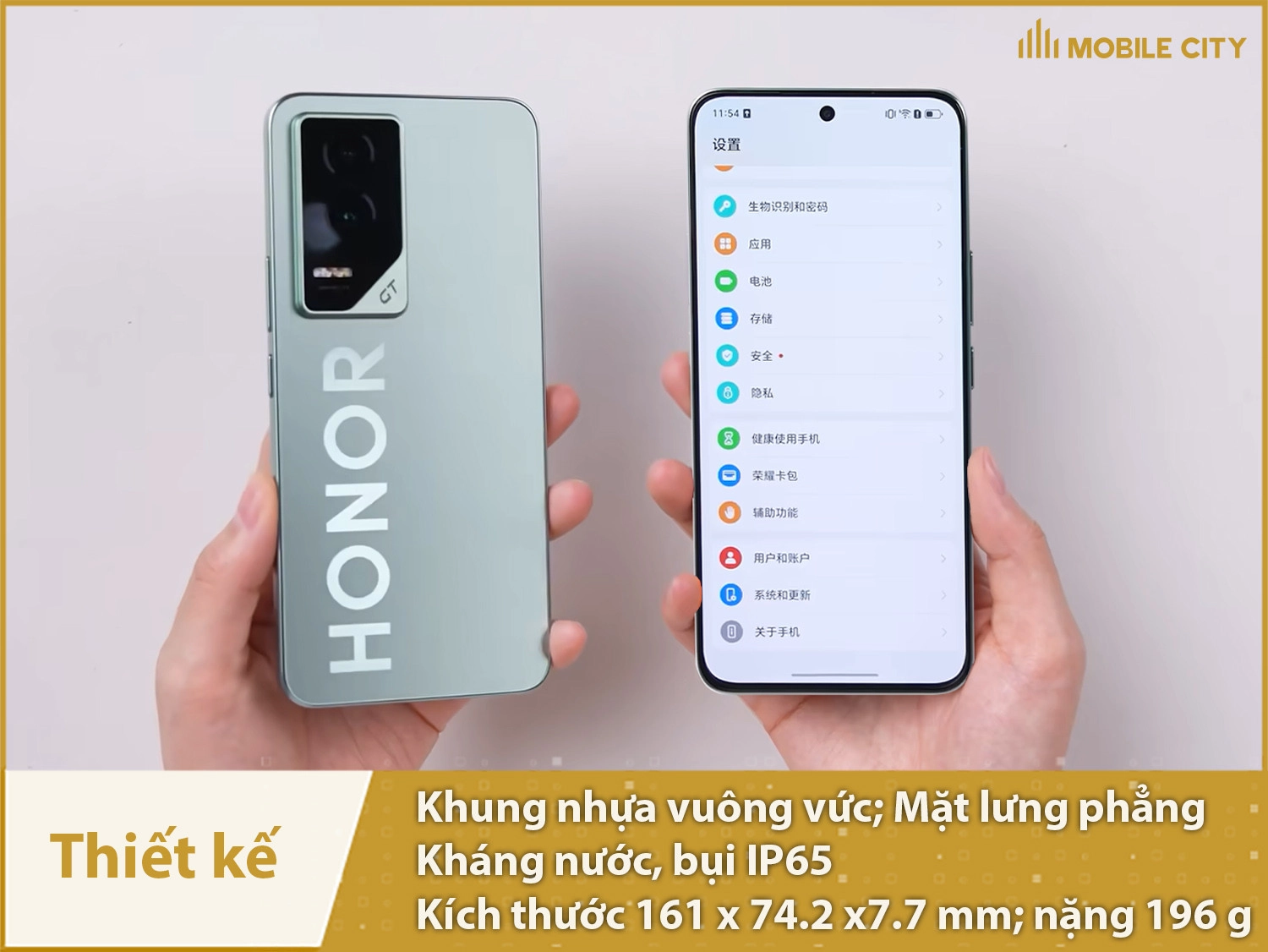 Thiết kế vuông vắn có IP6