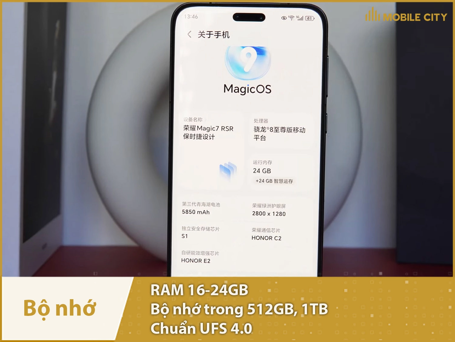 Honor Magic7 RSR có RAM 16-24GB & Bộ nhớ trong 512GB và 1TB