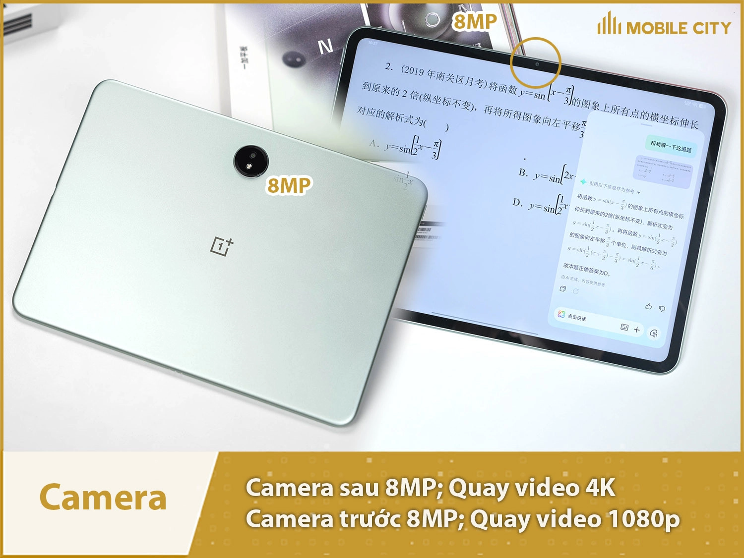 OnePlus Pad 3 có camera 8MP cả trước và sau