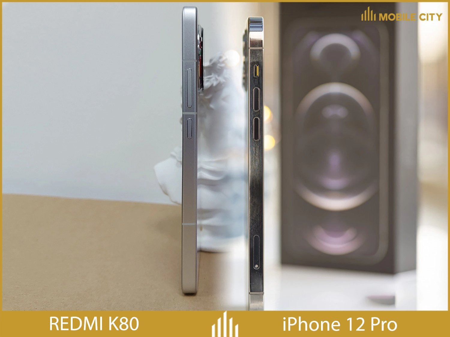 Cạnh phải REDMI K80 vs iPhone 12 Pro