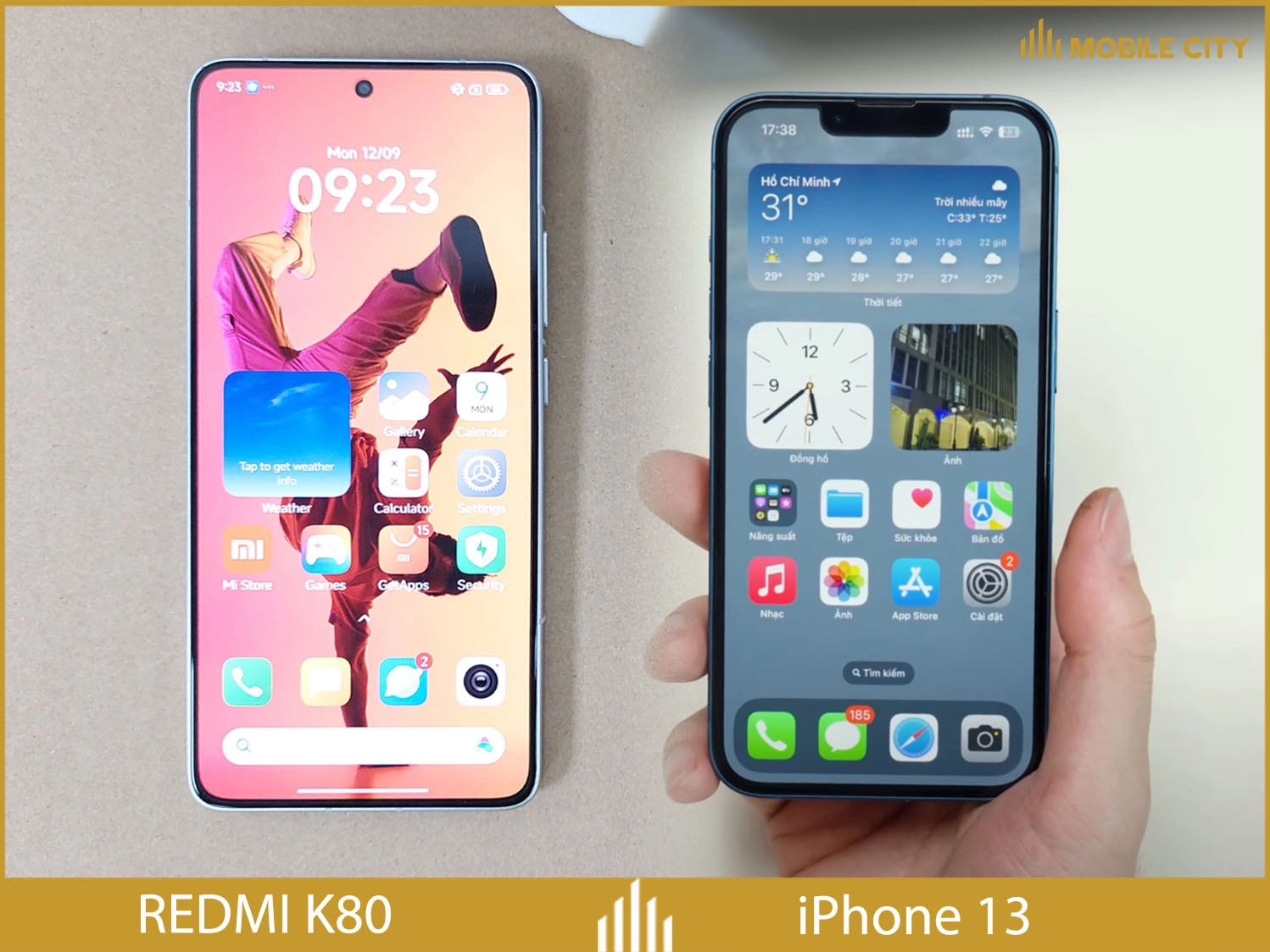 So sánh REDMI K80 vs iPhone 13