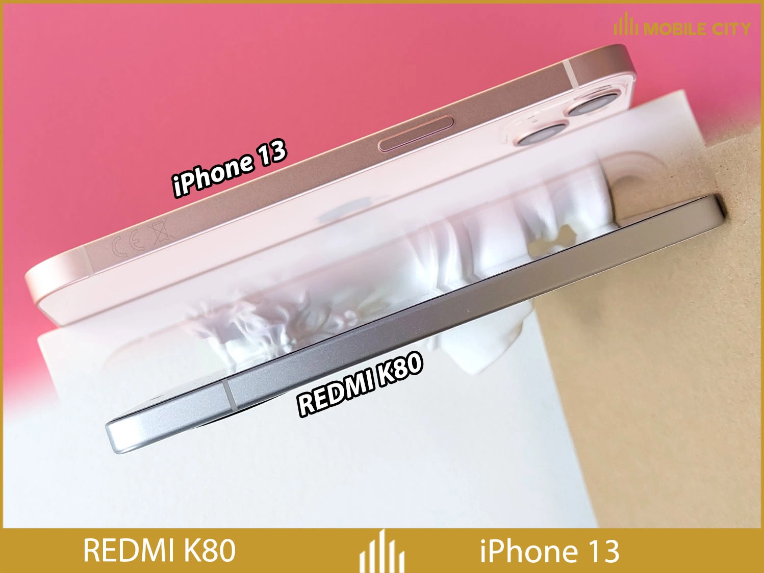 Cạnh trái REDMI K80 vs iPhone 13