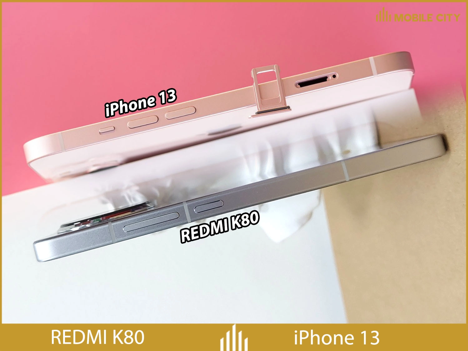 Cạnh phải REDMI K80 vs iPhone 13