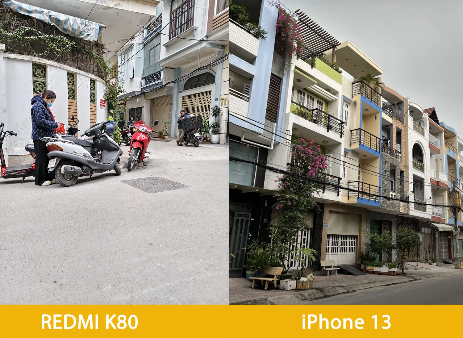 So sánh ảnh REDMI K80 vs iPhone 13  12