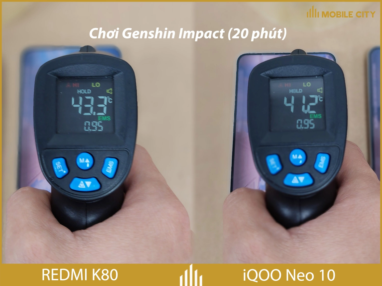 Nhiệt độ mặt trước sau 20 phút chơi Genshin Impact