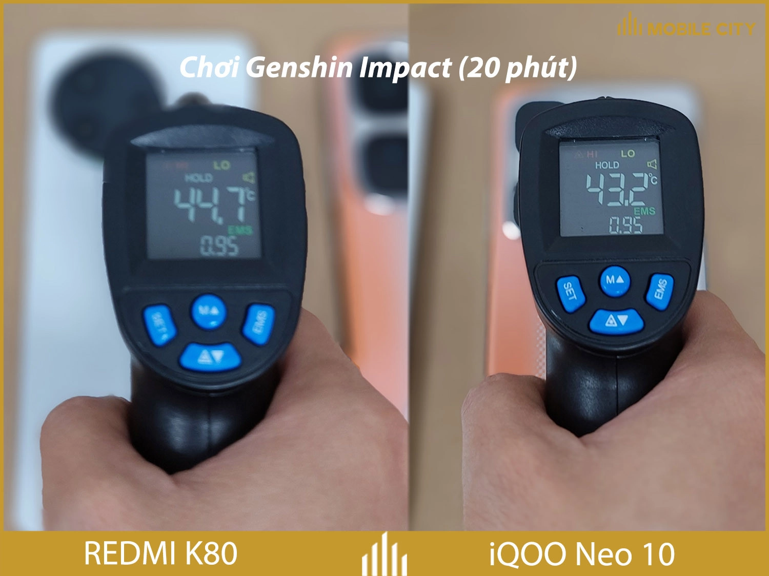 Nhiệt độ mặt lưng sau 20 phút chơi Genshin Impact