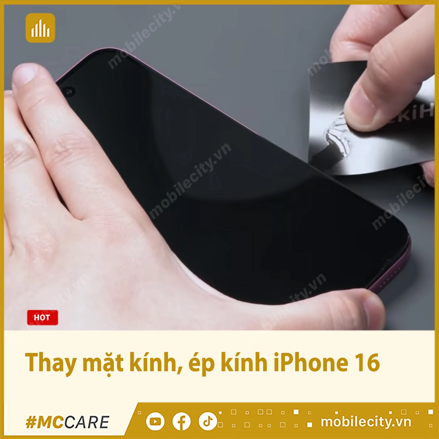 Sửa iPhone 16, thay kính 